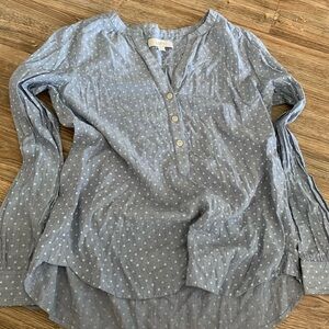 LOFT Light Blue Button-Down Blouse